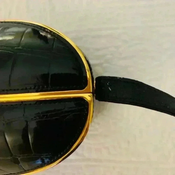 Vtg Finesse La Model Genuine Black Crocodile Alligator Hard case Satchel… - Picture 1 of 12